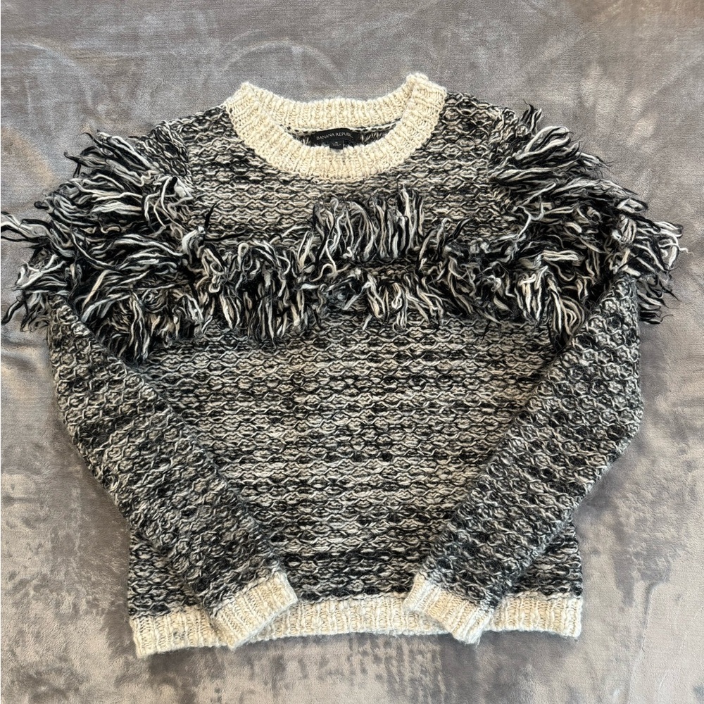Banana Republic shabby layers fringe sweater